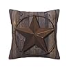 Rustic primitive western country barn wood brown star throw pillow cushion cover decorative square accent pillow case  urban country home decor