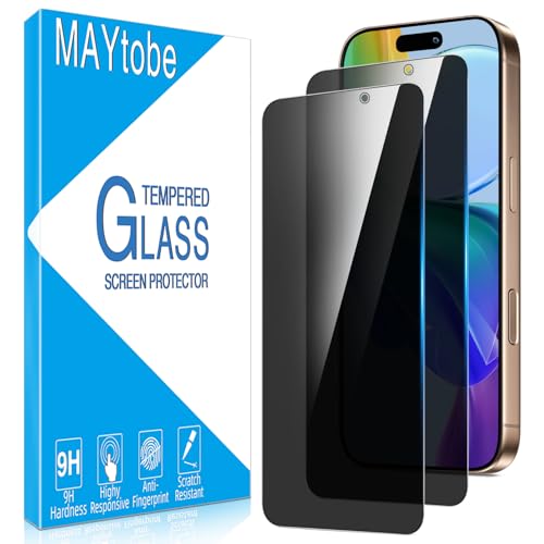 MAYtobe 2Pack Privacy Screen Protector for iPhone 17 Pro Max Tempered Glass
