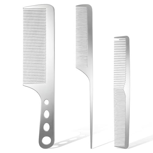 Set 3 Piezas Peines de Metal Acero Inoxidable miniatura 1