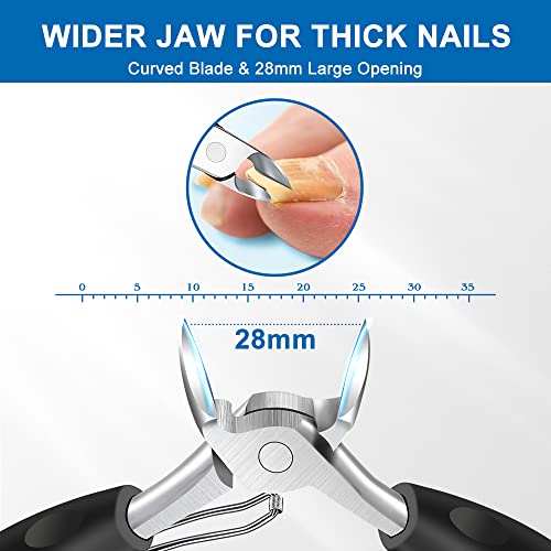 Toenail Clippers For Seniors Thick Toenails - Large Wide Jaw Opening Heavy Duty Nail Clippers Gifts For Men, Ultra Sharp Blade Professional Adult Toe Nail Cutter With Easy-To-Grip Soft Handle #TOP1