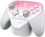 GameSir Super Nova Multiplatform Game Controller – 2.4G Wireless for PC/Switch/iOS/Android – Hall Effect Joystick & Triggers, Magnetic Faceplate, RGB Lighning,Charging Dock (Whipped Pink)