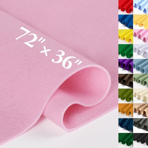 MITINU Baby Pink Fabric Sheet 72 X 36 1.4mm Thick Large Soft Durable Flexible Craft Felt by The Yard Nonwoven Fabric for DIY Sewing Arts and Crafts Decoration Projects
