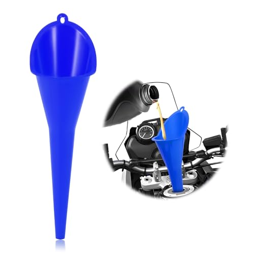 ZNDAW Oil Funnel Multi-Purpose Plastic Long Neck Oil Funnel Automotive Use Funnels for Filling Oils Lubricants Water Diesel Kitchen Funnels for Filling Bottles Jars (Blue 1PCS)