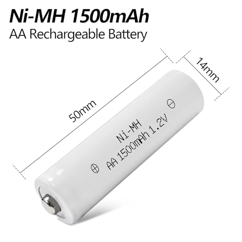 GENYESTAR Rechargeable AA Battery NIMH 1.2V Double A 1500mAh High Capacity Batteries for Solar Light Replacement Electronic Toys Household Devices, 8 Pack - Thumbnail 6
