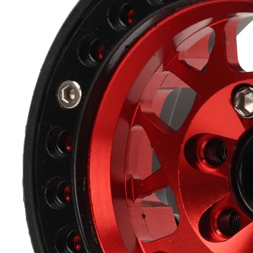 Jantes RC Beadlock 1.9 aluminium rouge pour SCX10 II - 4