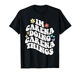 Tua madre si chiama Carena? Conosci qualcuno che si chiama Carena? Questo simpatico e divertente design invecchiato con fiori color pastello che dicono che sono Carena facendo cose Carena è il miglior regalo per la festa della mamma da dare.