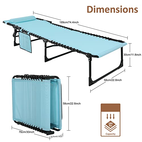 Bain de soleil inclinable 3 positions ABCCANOPY pliable bleu - 3
