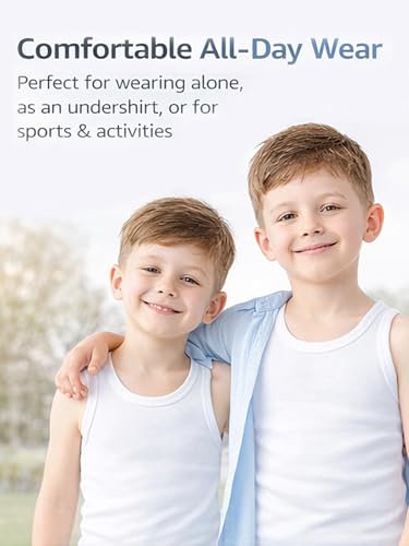 Image of BODYCARE Boy's 100% Cotton Vest Regular Fit | Pack of 3 | Skin Friendly | Lightweight | Sleeveless | White Colour