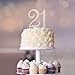 21 Cake Topper - Premium Rose Gold Metal - 21st Birthday Party Sparkly Rhinestone Decoration Makes a Great Centerpiece - Now Protected in a Box