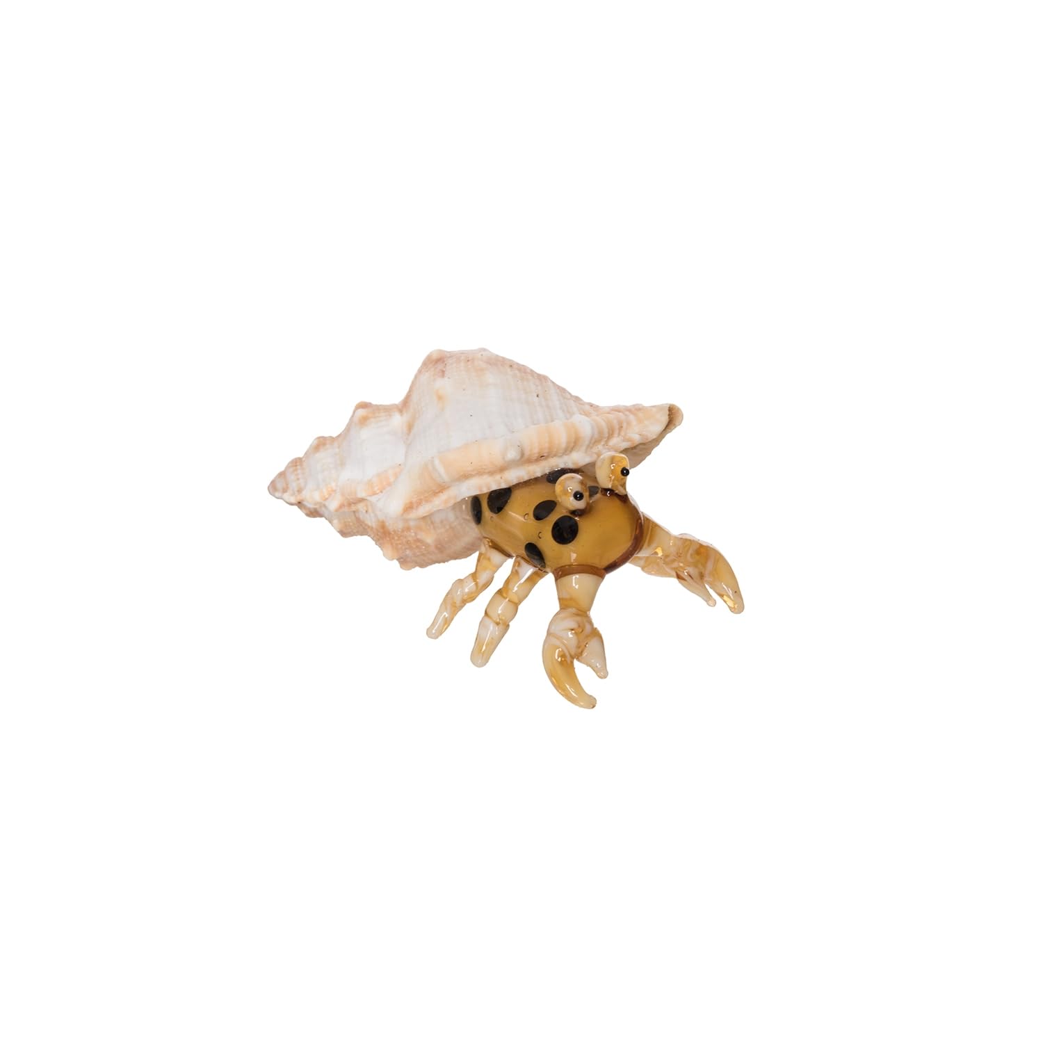 Beachcombers Glass Brown Hermit Crab Figurine, 1.77-inch Height, Tabletop Decoration