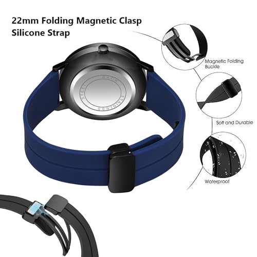 Image of Shocknshop RevolveX Rotating Hollow Wheel Hub Creative Fashion Analog Silicone Magnetic Strap Wrist Watch for Men Boys -WCH368