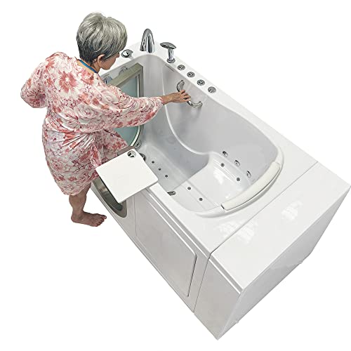Ella Elite 30"x52" Acrylic Air and Hydro Massage and Heated Seat Walk-In Bathtub with Left Inward Swing Door, 5 Piece Fast Fill Faucet, 2" Dual Drain - Image 4