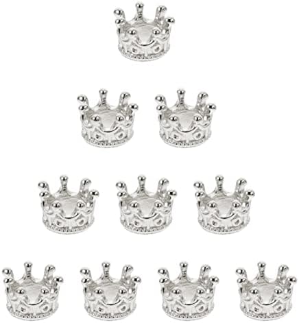 Dangle Nail Charms 100 Pcs Queen Crown Charms - Silver Alloy Spacer Beads For Jewelry Making & Crafts Mini Crowns For Crafts