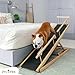 Hunderampe Bett PRIORPET aus Birkenholz mit Sicherheitsgeländer - Höhenverstellbare hundetreppe für Betten bis zu 94.5cm - Klappbar - Anti-Rutsch-Griff - Für kleine Hunde bis zu 23kg - Naturel