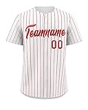 Custom Baseball Jersey Hip Hop Stripe Button Down Shirts Personalized Stitched Name & Number for Adu