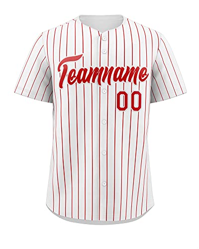 Custom Baseball Jersey Hip Hop Stripe Button Down Shirts Personalized Stitched Name & Number For Adult/Youth #TOP14