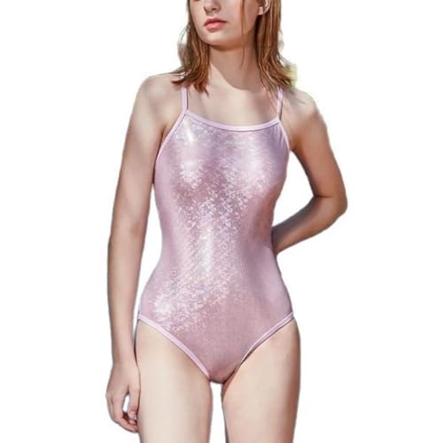 Maillot de bain d'entraînement rose scintillant pour concilier confort et vitesse