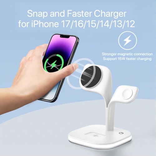 Mag-Safe chargeur induction pour iPhone 16 15 14 et montre connectée