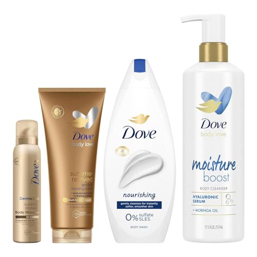 Dove Body Care Collection with Nourishing Lotion, Summer Revive Tan Mousse, Gentle Cleanser & Nourishing Body Wash, Complete Daily Skincare Routine for Soft, Smooth Skin