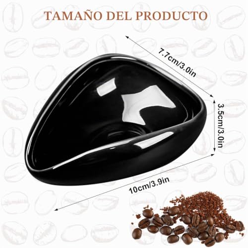 Miniatura 2 de Taza Dosificadora De Granos De Café, Coffee Beans Dosing Cup, Bandeja Dosificadora Granos Café De Cerámica, Accesorios De Café, Para El Hogar, Restaurante, Cocina Negro