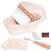 Produktbild NZQXJXZ Gärkörbchen inkl oval ø 25 cm 2er Set, Gärkorb für Brotteig aus Natürlichem Peddigrohr mit Leineneinsatz, Edelstahl Teigschaber, Brotmesser mit 5 Edelstahlklingen für Backkuchen
