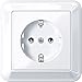 Produktbild Merten MEG2301-1225 SCHUKO-Steckdose mit voller Abdeckplatte, StK, aktivweiß glänzend, ATELIER-M