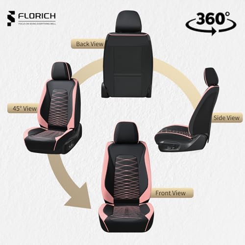 Image of FLORICH Car Seat Covers Front Seat, Leather Seat Covers for Cars, Waterproof Car Seat Protector Breathable, Front Seat Covers for Cars, Automotive Seat Covers Universal Fit for Most Cars SUV Truck