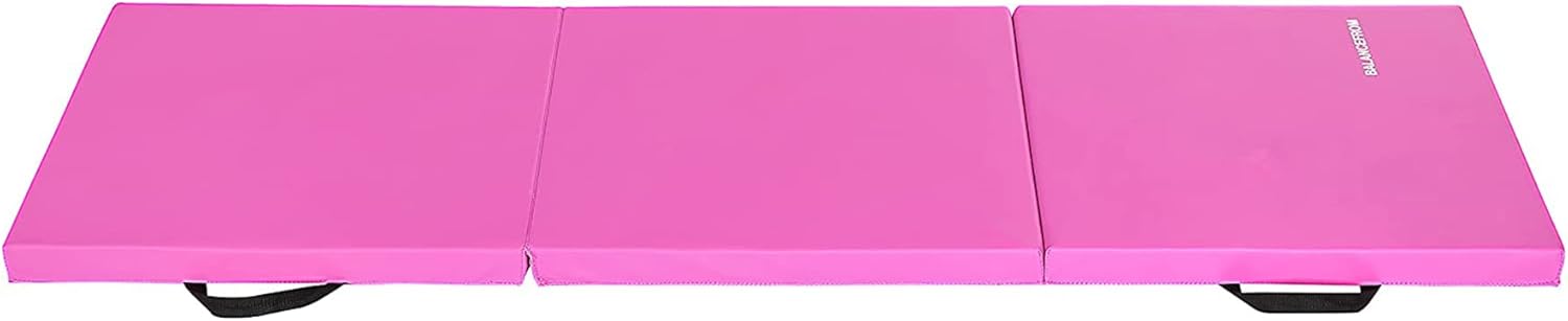 BalanceFrom 2" Thick Tri-Fold Folding Exercise Mat with Carrying Handles for MMA, Gymnastics and Home Gym Protective Flooring (Pink) : Everything Else
