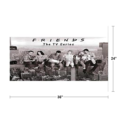 Friends Poster Lunch On Skyscraper Over New York Tv Show American Television Sitcom Comedy 1990S 90S Memorabilia Classic Aesthetic Vintage Retro Bedroom Office Cool Wall Decor Art Print Poster 36X24 #TOP2