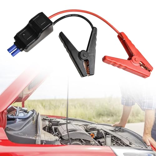 Wlinfetity Cavi di avviamento per auto, 12 V, 500 A, con protezione intelligente, clip a coccodrillo con connettore EC5, per avviatori di emergenza portatili