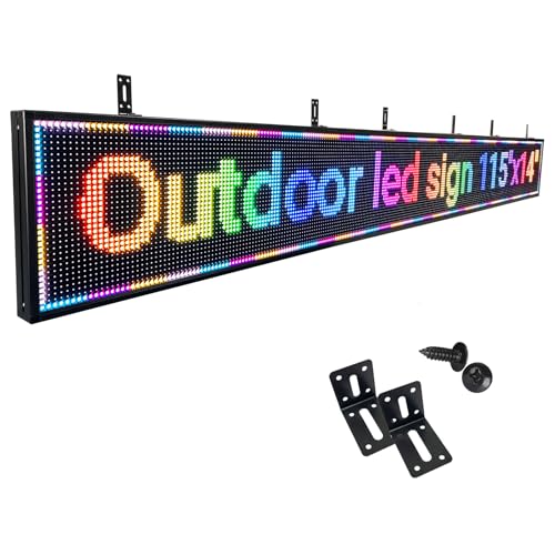 Image of P10 Programmable Led Sign Display Digital Open Sign Custom Banner Outdoor Signs For Businesses Advertising Message Board Word Light Wifi Control High Brightness Neon 115 inchX14 inch