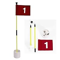 Tragbares 2-teiliges Mini-Golf-Loch-Flaggen-Set, grüne Flagge für den Hinterhof, 90 cm, Golfstift-Flaggenlochbecher-Set