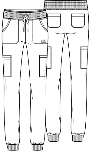 EDS Essentials Jogger Scrubs for Women, Drawstring Scrub Pants DK065T, S Tall, Black - image 8