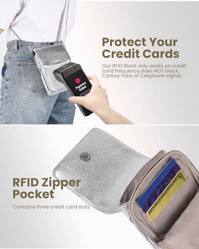 Image of befen Genuine Leather Crossbody Bags for Women, Cell Phone Cross body Purse Bag with RFID Blocking Card Slots