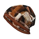 Puppies Dogs Pets Animals Beanie Hat Fashion Knit Hat Soft Stretch Slouchy Hip-Hop Sleep Cap for Wom