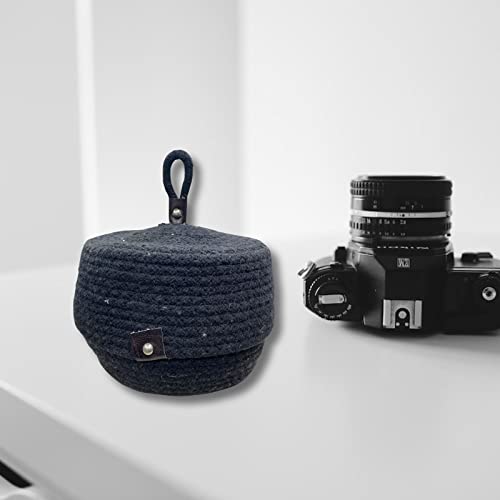 Image of Multi-Purpose Essential Jute Basket With Lid Storage Baskets For Bathroom Living Room & Kitchen | Organizer Box | Storage And Organizer Box (Black)