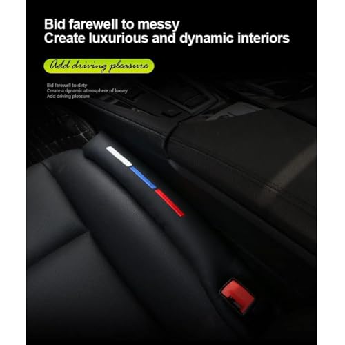 Kunstleder Autositz-Lückenfüller, Abstandshalter, Universal Sitzlückenfüller Stopfen für PKW, SUV, LKW (2 Pcs Lückenfüller für Autositze und 1Pcs Autoschlüsselkette)