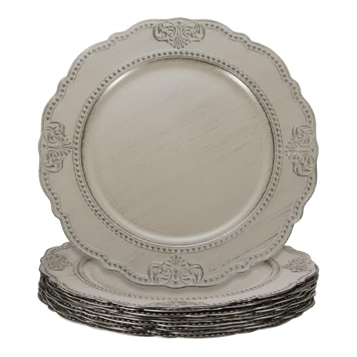 Platos Vintage Gris Redondos 13 pulg Pack x10 miniatura 1