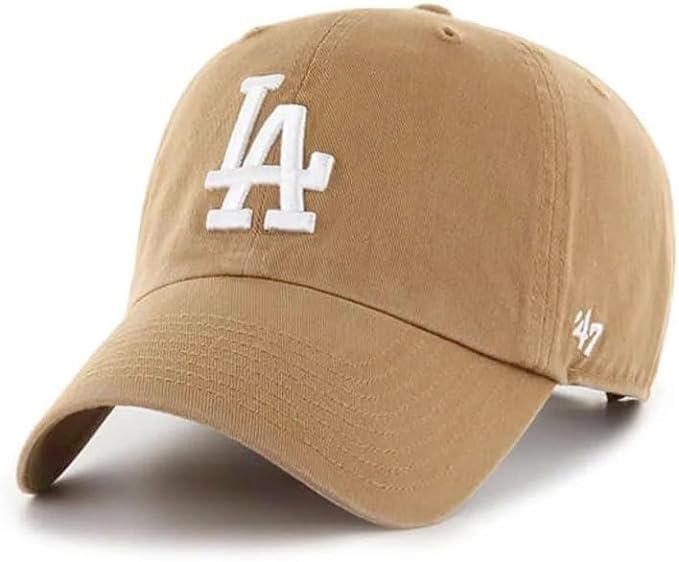 Casquette Los Angeles Dodgers '47 marron camel aux finitions brodées premium