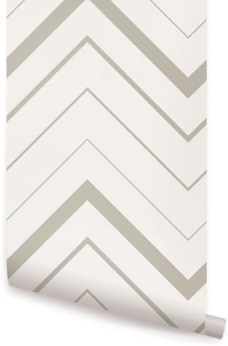 Chevron Bold Grey Peel & Stick Fabric Wallpaper Repositionable