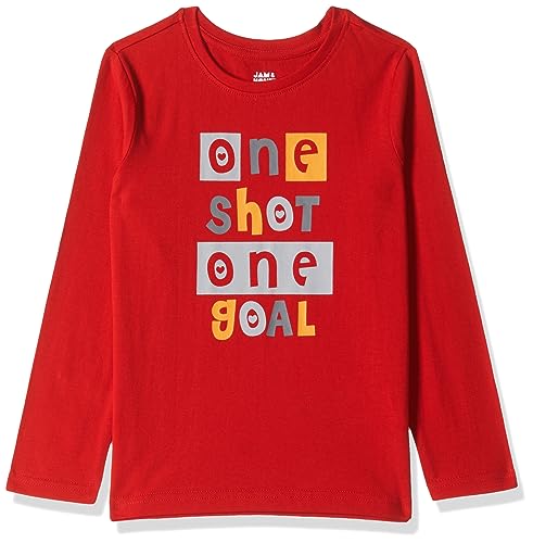Image of Amazon Brand - Jam & Honey Boy's Printed Regular Fit Full Sleeves T-Shirt | Age 2-12 Years