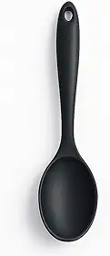 Colher de Silicone Premium, 27 x 6 cm, Resistente ao Calor, Não Risca Panelas, para Cozinha (Preto)