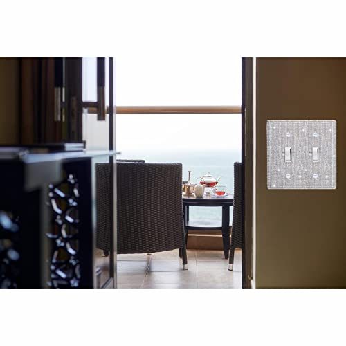 Cubiertas de interruptor de luz decorador en plata con diamantes doble gang 8
