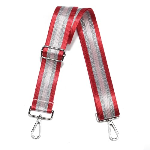 Image of LVYOUME Purse Strap Silver Hardware Wide Bag Straps Replacement Crossbody Adjustable Shoulder Strap for Purses