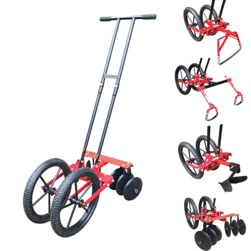 Image of Adjustable Double Wheel Weeder Cum Cultivator Machine | Manual Push Type Garden & Farm Tool for Weed Removal, Soil Loosening & Inter-Cultivation (Double-Wheel-Harrow-Set)