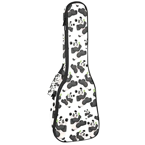 Sac de rangement pour ukulélé soprano ou concert noir imprimé panda