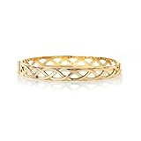 9ct yellow rolled gold Celtic weave hinged bangle bracelet, Gift box
