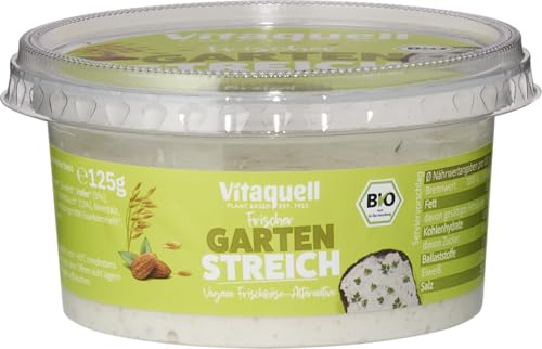 Vitaquell Bio Frischer Garten Streich, vegane Frischkäse-Alternative, 125g Beche