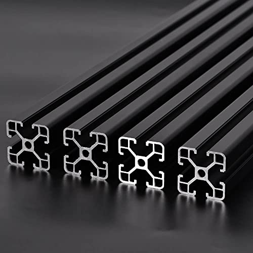 Image of 4PCS T Slot 4040 Aluminum Extrusion Profile 48'',European Standard Anodized Linear Rail for 3D Printer Parts and CNC DIY 1220mm Black(48inch)