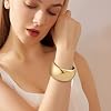 LUCSIS Gold/Silver Polished Chunky Bracelet for Women, Wide Twisted Waterdrop Teardrop Cuff Bange Bracelet, Minimalist Trendy Jewelry Gifts #1